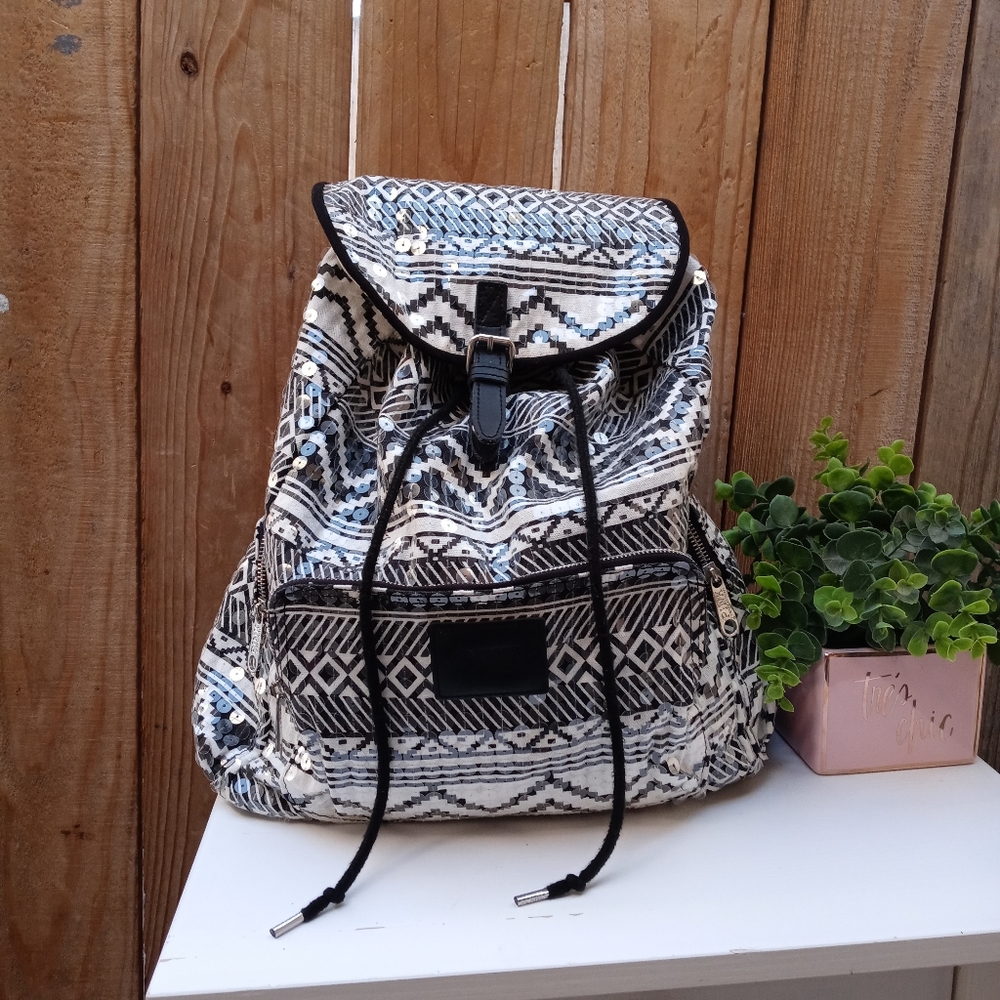 VS Pink Black & White Aztec/ Full Size Backpack